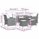 6-CZ. ZESTAW MEBLI OGRODOWYCH Z PODUSZKAMI SZARY POLIRATTAN