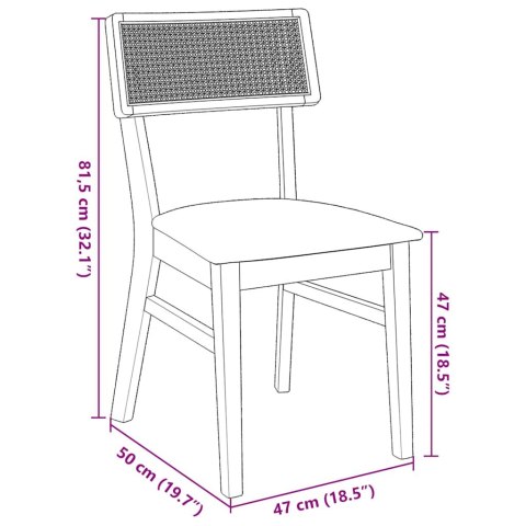 KRZESŁA DO JADALNI Z PODUSZKAMI 2 SZT. LITE DREWNO GUMA