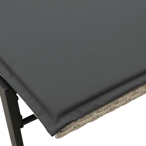 LEŻAK Z PODUSZKĄ JASNOSZARY POLIRATTAN