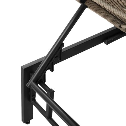 LEŻAK Z PODUSZKĄ JASNOSZARY POLIRATTAN