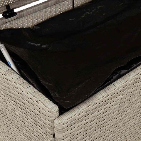 SKRZYNIA OGRODOWA Z KÓŁKAMI SZARA 160X55X75CM POLIRATTAN