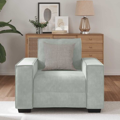 SOFA FOTEL JASNOSZARY 59CM AKSAMIT