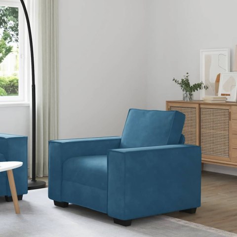 SOFA FOTEL NIEBIESKI 59CM AKSAMIT