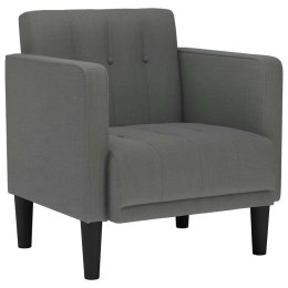 SOFA FOTEL Z PODŁOKIETNIKAMI CIEMNOSZARY 53CM TKANINA