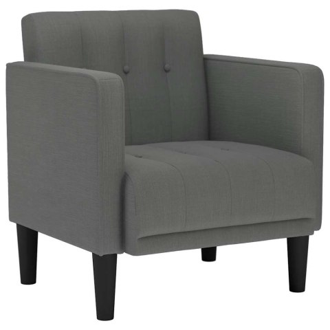 SOFA FOTEL Z PODŁOKIETNIKAMI CIEMNOSZARY 53CM TKANINA