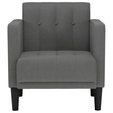 SOFA FOTEL Z PODŁOKIETNIKAMI CIEMNOSZARY 53CM TKANINA