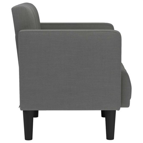 SOFA FOTEL Z PODŁOKIETNIKAMI CIEMNOSZARY 53CM TKANINA