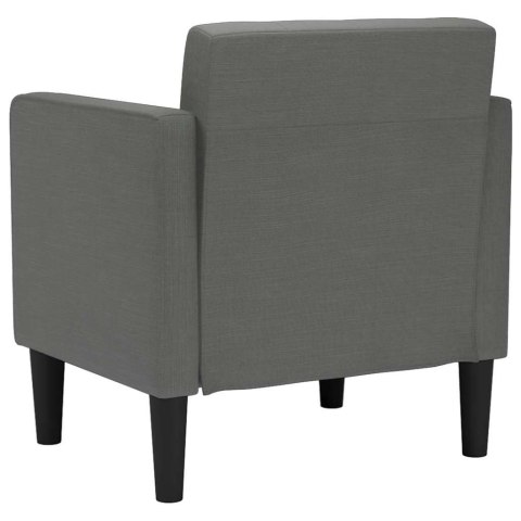SOFA FOTEL Z PODŁOKIETNIKAMI CIEMNOSZARY 53CM TKANINA