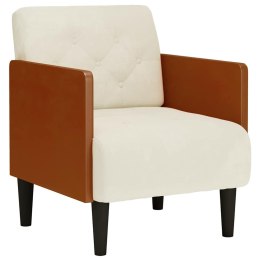 SOFA FOTEL Z PODŁOKIETNIKAMI KREMOWY 55CM AKSAMIT