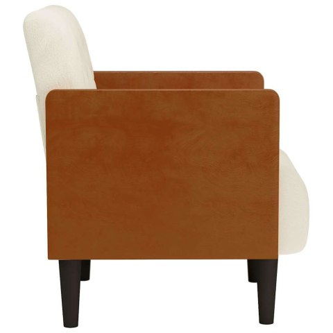 SOFA FOTEL Z PODŁOKIETNIKAMI KREMOWY 55CM AKSAMIT