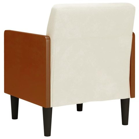 SOFA FOTEL Z PODŁOKIETNIKAMI KREMOWY 55CM AKSAMIT