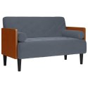 SOFA DWUOSOBOWA Z PODUSZKAMI WAŁKOWYMI CIEMNOSZARA 110CM