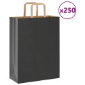 TORBY PAPIEROWE 250 SZT. Z UCHWYTAMI CZARNE 26X12X35CM