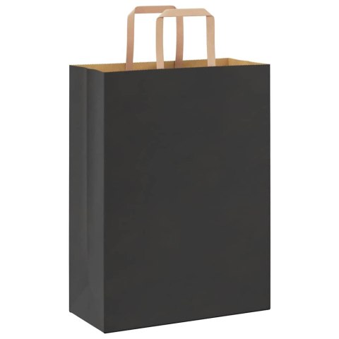 TORBY PAPIEROWE 250 SZT. Z UCHWYTAMI CZARNE 26X12X35CM