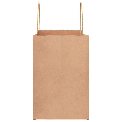 TORBY PAPIEROWE 50 SZT. Z UCHWYTAMI BRĄZOWE 26X17X25CM