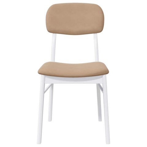 KRZESŁA DO JADALNI Z PODUSZKAMI 2 SZT. BIAŁE LITE DREWNO GUMOWE