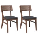 KRZESŁA DO JADALNI Z PODUSZKAMI 2 SZT. LITE DREWNO GUMOWE