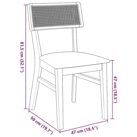 KRZESŁA DO JADALNI Z PODUSZKAMI 2 SZT. LITE DREWNO GUMOWE