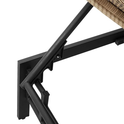 LEŻAK Z PODUSZKĄ BEŻOWY POLIRATTAN