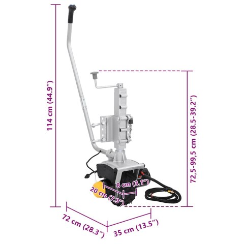 PODNOŚNIK PRZYCZEPY KOŁO 12 V 550 W ALUMINIUM