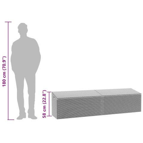 SKRZYNIA OGRODOWA DO PRZECHOWYWANIA CZARNY 220X50X58CM