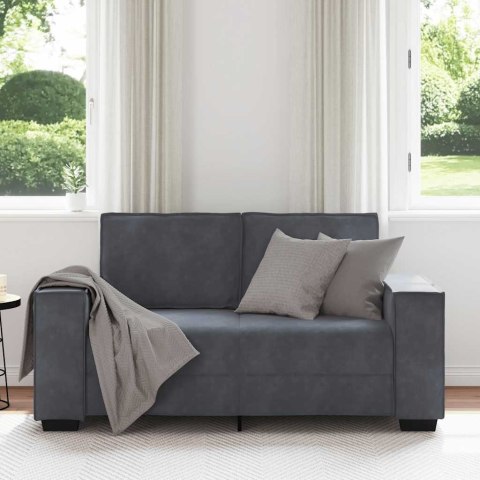 SOFA 2-OSOBOWA CIEMNOSZARY 120CM TAPICEROWANA AKSAMITEM