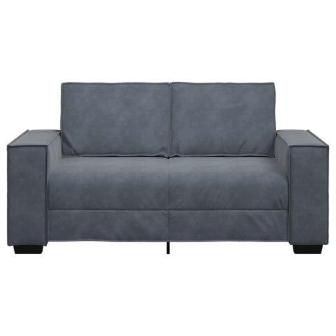 SOFA 2-OSOBOWA CIEMNOSZARY 120CM TAPICEROWANA AKSAMITEM