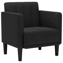 SOFA FOTEL Z PODŁOKIETNIKAMI CZARNY 53CM AKSAMIT