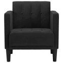 SOFA FOTEL Z PODŁOKIETNIKAMI CZARNY 53CM AKSAMIT