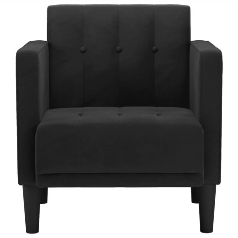 SOFA FOTEL Z PODŁOKIETNIKAMI CZARNY 53CM AKSAMIT