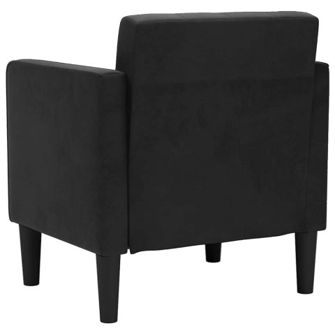 SOFA FOTEL Z PODŁOKIETNIKAMI CZARNY 53CM AKSAMIT