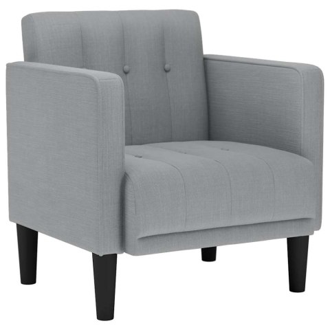 SOFA FOTEL Z PODŁOKIETNIKAMI JASNOSZARY 53CM TKANINA