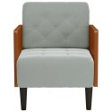 SOFA FOTEL Z PODŁOKIETNIKAMI JASNOSZARY 55CM AKSAMIT