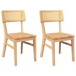 KRZESŁA DO JADALNI 2 SZT. LITE DREWNO GUMA