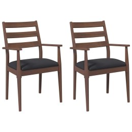 KRZESŁA DO JADALNI Z PODUSZKAMI 2 SZT. LITE DREWNO GUMOWE