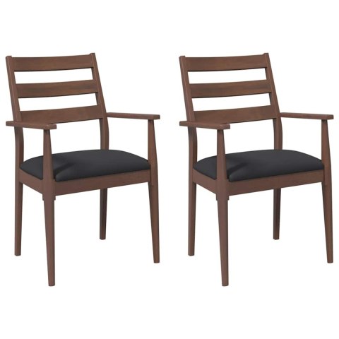 KRZESŁA DO JADALNI Z PODUSZKAMI 2 SZT. LITE DREWNO GUMOWE