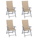 ROZKŁADANE KRZESŁA OGRODOWE Z PODUSZKAMI 4 SZT. LITA AKACJA