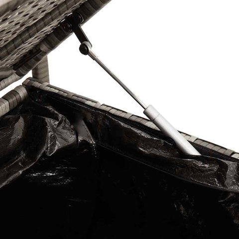 ŁAWKA OGRODOWA ZE SCHOWKIEM I PODUSZKĄ SZARY POLIRATTAN