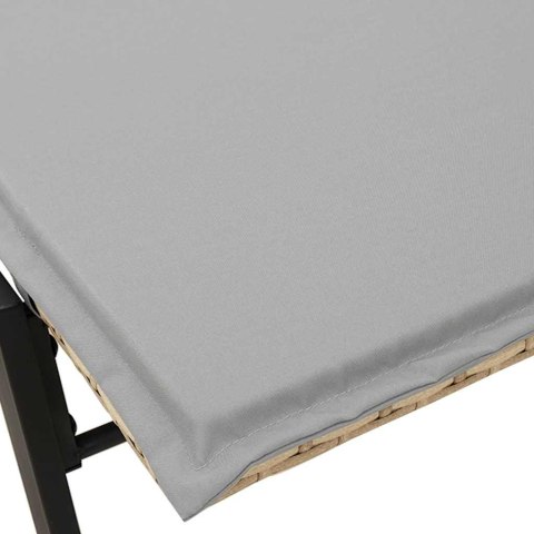 LEŻAK Z PODUSZKĄ BEŻOWY POLIRATTAN