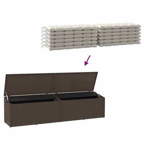 SKRZYNIA OGRODOWA DO PRZECHOWYWANIA BRĄZOWA 220X50X58CM