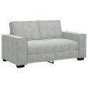 SOFA 2-OSOBOWA JASNOSZARA 120CM TAPICEROWANA AKSAMITEM