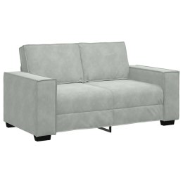 SOFA 2-OSOBOWA JASNOSZARA 120CM TAPICEROWANA AKSAMITEM