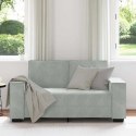 SOFA 2-OSOBOWA JASNOSZARA 120CM TAPICEROWANA AKSAMITEM