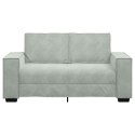 SOFA 2-OSOBOWA JASNOSZARA 120CM TAPICEROWANA AKSAMITEM