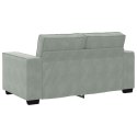 SOFA 2-OSOBOWA JASNOSZARA 120CM TAPICEROWANA AKSAMITEM