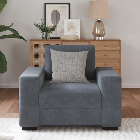 SOFA FOTEL CIEMNOSZARY 59CM AKSAMIT