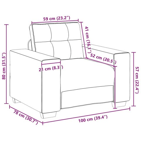 SOFA FOTEL CIEMNOSZARY 59CM AKSAMIT