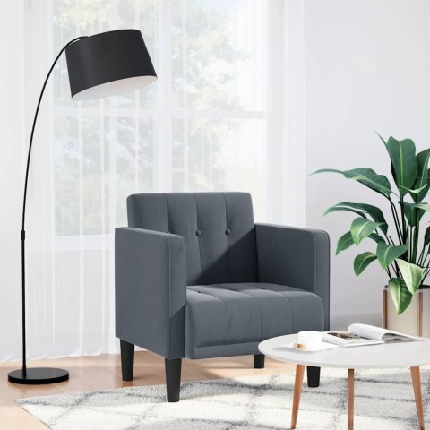 VidaXL Sofa Fotel z Podłokietnikami Ciemnoszary 53 cm Aksamit