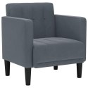 VidaXL Sofa Fotel z Podłokietnikami Ciemnoszary 53 cm Aksamit