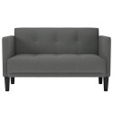 SOFA DWUOSOBOWA CIEMNOSZARA 111CM TKANINA